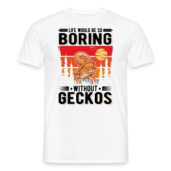Gecko Geschenk Leopardengecko - Männer T-Shirt - Weiß - Vorne - AI Model Male 178 dark (178cm)