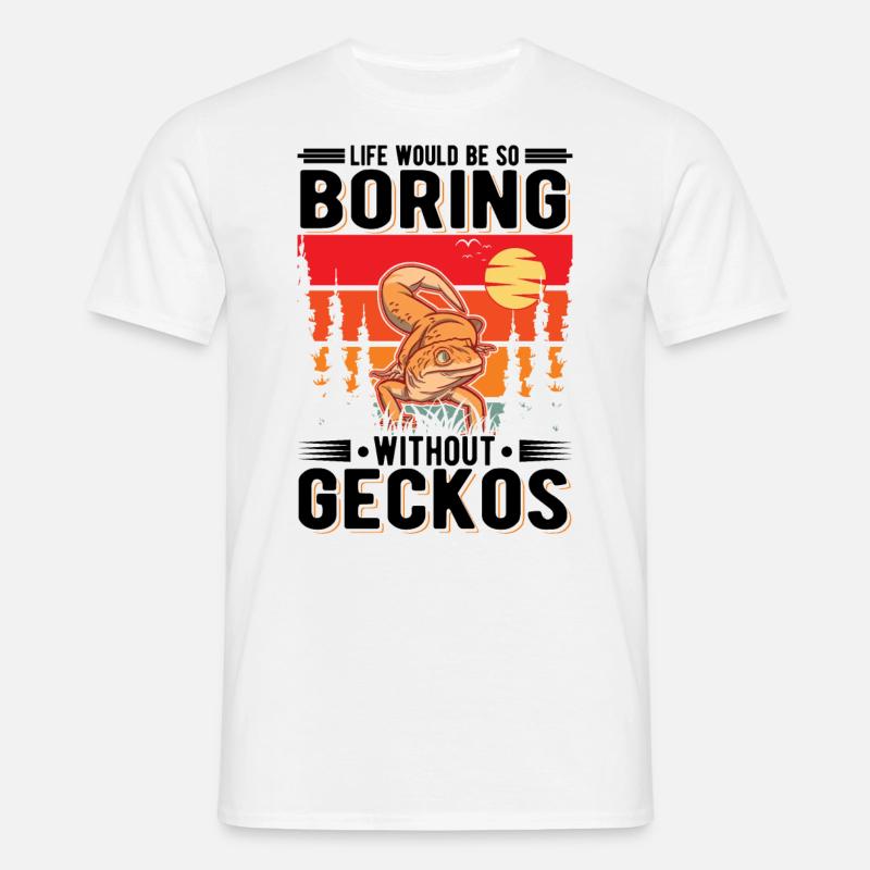 Gecko Geschenk Leopardengecko - Männer T-Shirt - Weiß