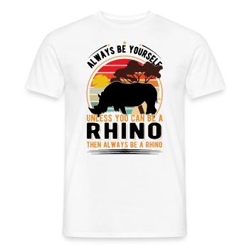 Rhino Gift Rhino - Men's T-Shirt - white - Front - AI Model Male 178 dark (178cm)