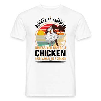 Poulailler de producteur de cadeaux de poulet - T-shirt homme - blanc - Devant - AI Model Male 178 dark (178cm)