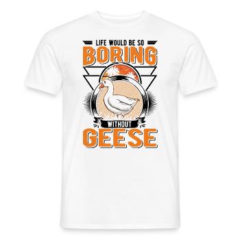 Geese Gift Goose Breeder Goose - Men's T-Shirt - white - Front - AI Model Male 178 dark (178cm)