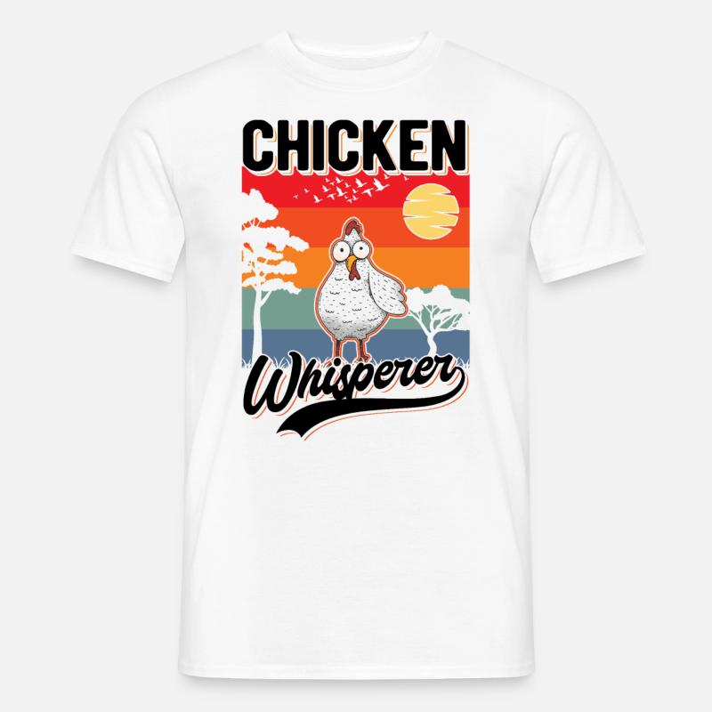Hühnerflüsterer Hühner Landwirt - Männer T-Shirt - Weiß