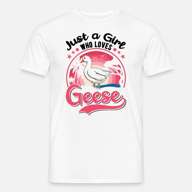 Gänse Mädchen Gänsezüchter Gans - Männer T-Shirt - Weiß