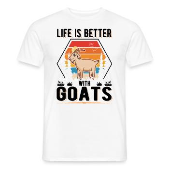La vie est meilleure avec goats Ziegen Ziegenwirt - T-shirt homme - blanc - Devant - AI Model Male 178 dark (178cm)