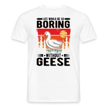 Geese Gift Goose Breeder Goose - Men's T-Shirt - white - Front - AI Model Male 178 dark (178cm)