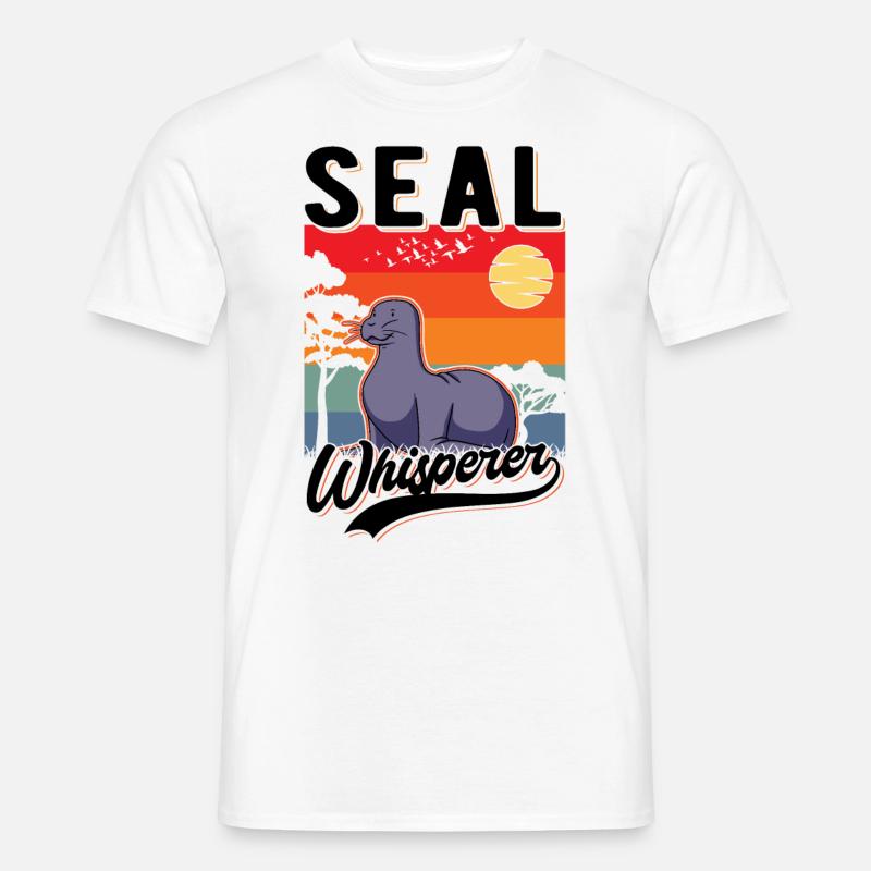 Robben Flüsterer Seal Whisperer - Männer T-Shirt - Weiß