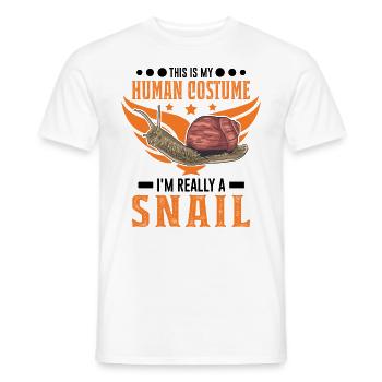 Schnecke Costume Humain Escargot Halloween - T-shirt homme - blanc - Devant - AI Model Male 178 dark (178cm)