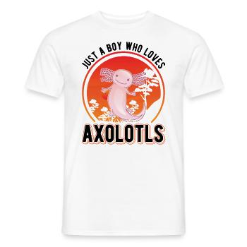 Juste un garçon qui aime Axolotls Tail Lurch - T-shirt homme - blanc - Devant - AI Model Male 178 dark (178cm)