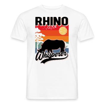 Nashorn Flüsterer Rhino Whisperer - Men's T-Shirt - white - Front - AI Model Male 178 dark (178cm)