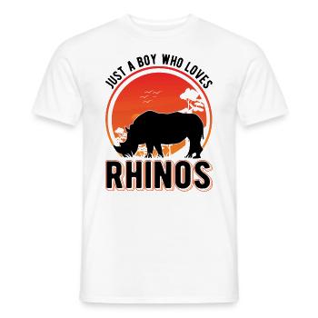 Just a Boy who loves Rhinos Nashorn - Männer T-Shirt - Weiß - Vorne - AI Model Male 178 dark (178cm)