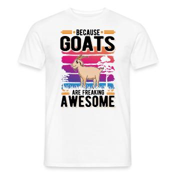 Parce que les chèvres sont des chèvres géniales - T-shirt homme - blanc - Devant - AI Model Male 178 dark (178cm)