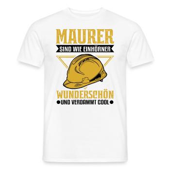 Maurer Einhorn Mauerer Maurermeister - Männer T-Shirt - Weiß - Vorne - AI Model Male 178 dark (178cm)