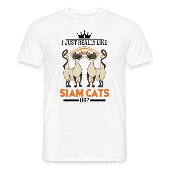 Siamese Cat Gift Siam Cat Siamese Cat - Men's T-Shirt - white - Front - AI Model Male 178 dark (178cm)