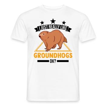 J’aime vraiment Groundhogs ok Marmot - T-shirt homme - blanc - Devant - AI Model Male 178 dark (178cm)