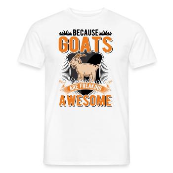Parce que les chèvres sont des chèvres géniales - T-shirt homme - blanc - Devant - AI Model Male 178 dark (178cm)