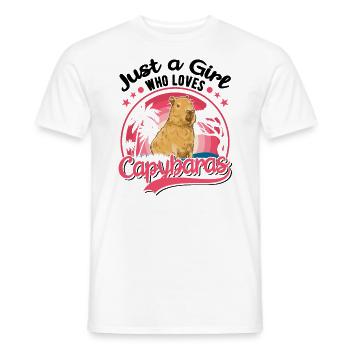 Just a Girl Who loves Capybaras Capybara Girls - Men's T-Shirt - white - Front - AI Model Male 178 dark (178cm)