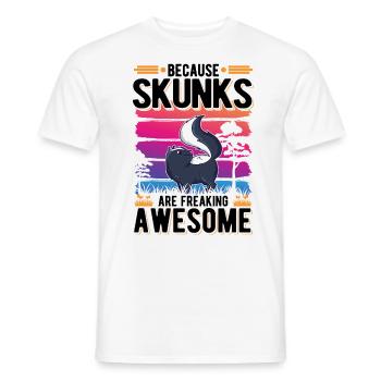 Because Skunks are freaking awesome Skunk - Men's T-Shirt - white - Front - AI Model Male 178 dark (178cm)