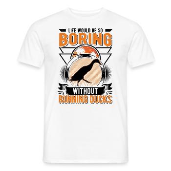Running Gift Running Duck Bottle Duck - Men's T-Shirt - white - Front - AI Model Male 178 dark (178cm)