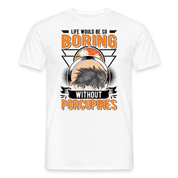 Porcupine Gift Porcupine - Men's T-Shirt - white - Front - AI Model Male 178 dark (178cm)