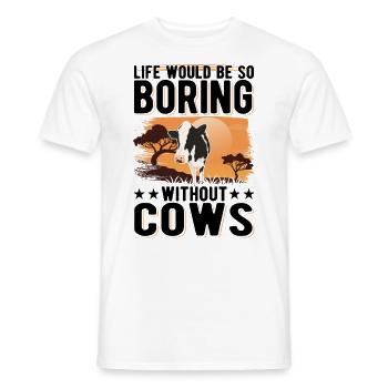Cow Gift Cattle Cows Cattle Breeder - Men's T-Shirt - white - Front - AI Model Male 178 dark (178cm)