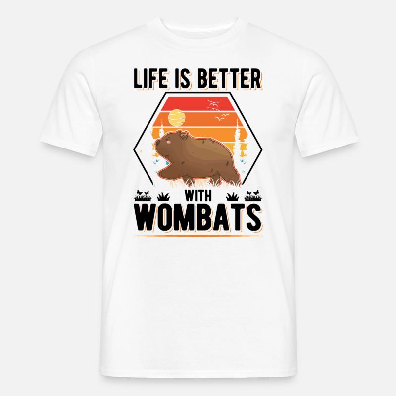 Life is better with Wombats - Männer T-Shirt - Weiß