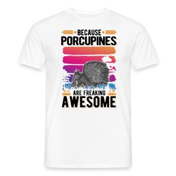 Porcupine Gift Porcupine - Men's T-Shirt - white - Front - AI Model Male 178 dark (178cm)