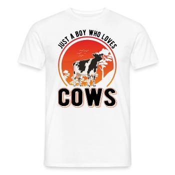 Vache Jeunes bovins Vaches Éleveur de bovins - T-shirt homme - blanc - Devant - AI Model Male 178 dark (178cm)