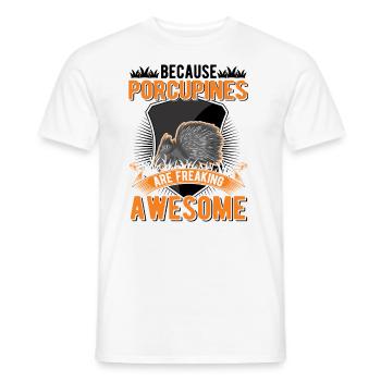 Porcupine Gift Porcupine - Men's T-Shirt - white - Front - AI Model Male 178 dark (178cm)