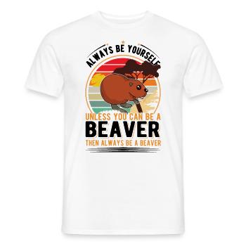 Soyez toujours vous-même À moins que vous ne puissiez être un castor - T-shirt homme - blanc - Devant - AI Model Male 178 dark (178cm)