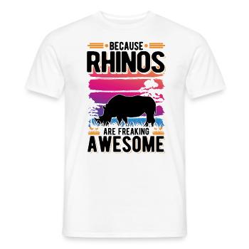 Because Rhinos are freaking awesome Nashorn - Männer T-Shirt - Weiß - Vorne - AI Model Male 178 dark (178cm)