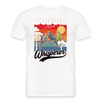 Budgerigar Whisperer Perruche Whisperer Welli - T-shirt homme - blanc - Devant - AI Model Male 178 dark (178cm)