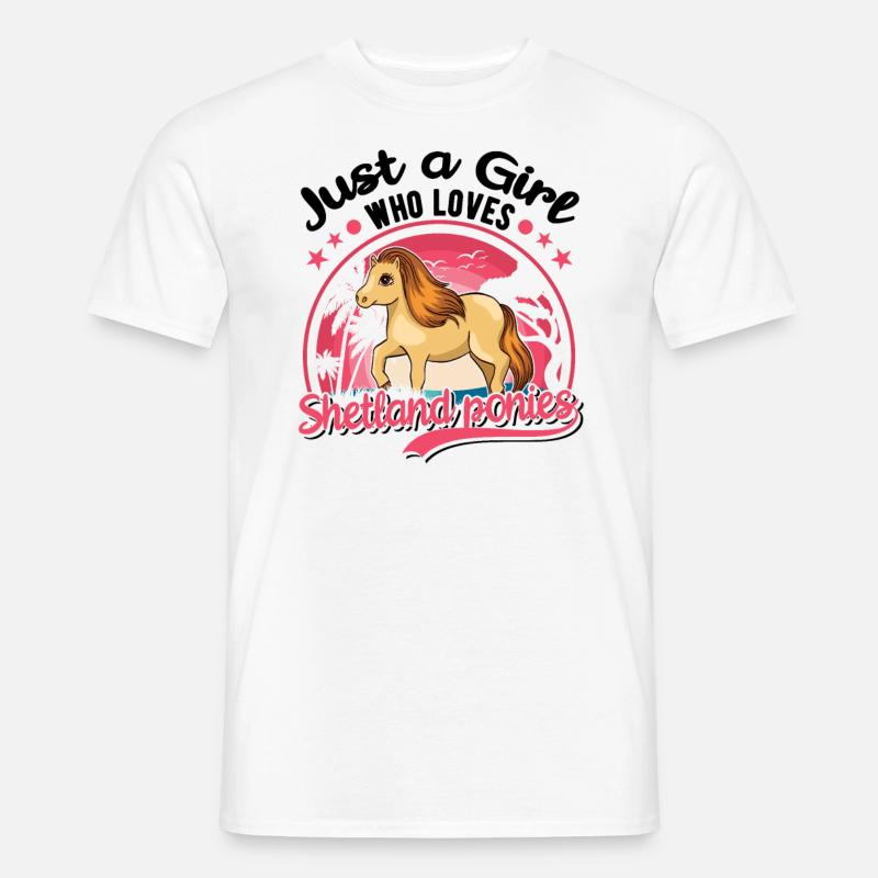 Shetlandpony Mädchen Shetland-Pony Shetty - Männer T-Shirt - Weiß