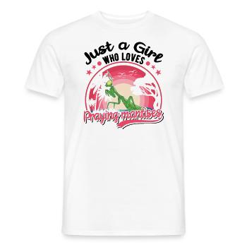 Praying Mantis Mantis Mantis Mantis Fangschrecke - Men's T-Shirt - white - Front - AI Model Male 178 dark (178cm)