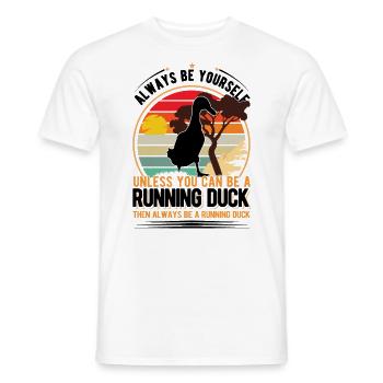Indien Running Gift Runner Canard - T-shirt homme - blanc - Devant - AI Model Male 178 dark (178cm)