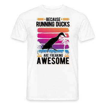 Indian Running Gift Runner Duck - Men's T-Shirt - white - Front - AI Model Male 178 dark (178cm)