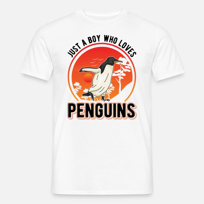 Pinguin Junge Penguin - Männer T-Shirt - Weiß