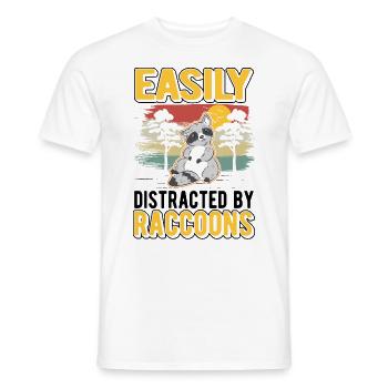 Facilement distrait par Raccoons Raccoons Raccoons Raccoon - T-shirt homme - blanc - Devant - AI Model Male 178 dark (178cm)