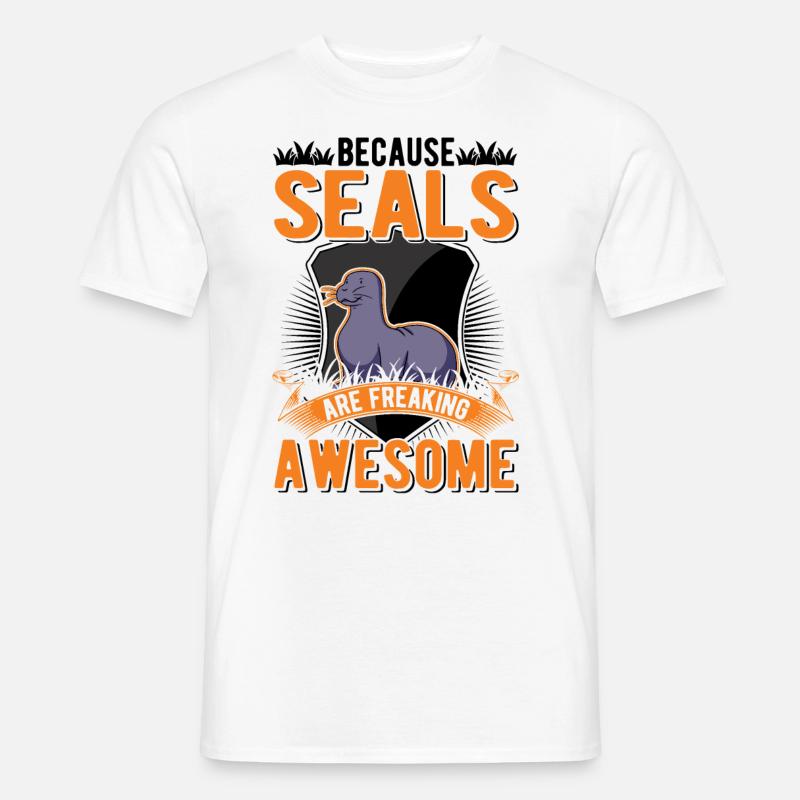 Because Seal are freaking awesome Robbe - Männer T-Shirt - Weiß