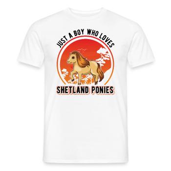 Shetland Pony Boy Shetland Pony Shetty - Men's T-Shirt - white - Front - AI Model Male 178 dark (178cm)
