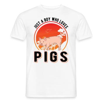 Pigs Young pig farmers - Men's T-Shirt - white - Front - AI Model Male 178 dark (178cm)