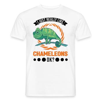 Chameleon Cadeau Caméléon - T-shirt homme - blanc - Devant - AI Model Male 178 dark (178cm)