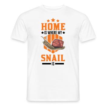 La maison est l’endroit où mon escargot est Schnecke - T-shirt homme - blanc - Devant - AI Model Male 178 dark (178cm)