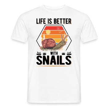 La vie est meilleure avec Snails Snail - T-shirt homme - blanc - Devant - AI Model Male 178 dark (178cm)
