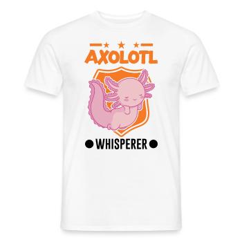 Axolotl Flüsterer Axolotl Whisperer - Men's T-Shirt - white - Front - AI Model Male 178 dark (178cm)