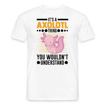 Axolotl Gift Tail Lurch - Men's T-Shirt - white - Front - AI Model Male 178 dark (178cm)