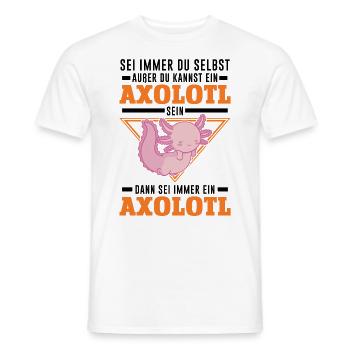 Axolotl Geschenk Schwanzlurch Axolotl - Männer T-Shirt - Weiß - Vorne - AI Model Male 178 dark (178cm)