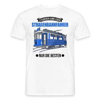Straßenbahn Geschenk Straßenbahnfahrer Tram S-Bahn - Männer T-Shirt - Weiß - Vorne - AI Model Male 178 dark (178cm)