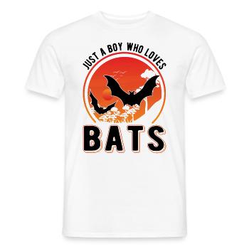 Just a Boy who loves Bats Bat - Men's T-Shirt - white - Front - AI Model Male 178 dark (178cm)