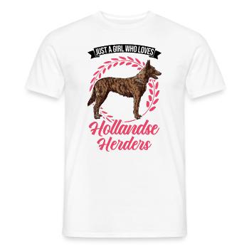 Hollandse Herder Fille Berger Hollandais - T-shirt homme - blanc - Devant - AI Model Male 178 dark (178cm)