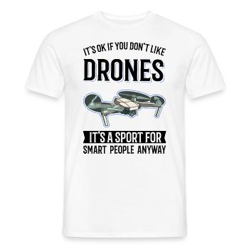 Drone Pilot Gift Drone Quadcopter - Men's T-Shirt - white - Front - AI Model Male 178 dark (178cm)
